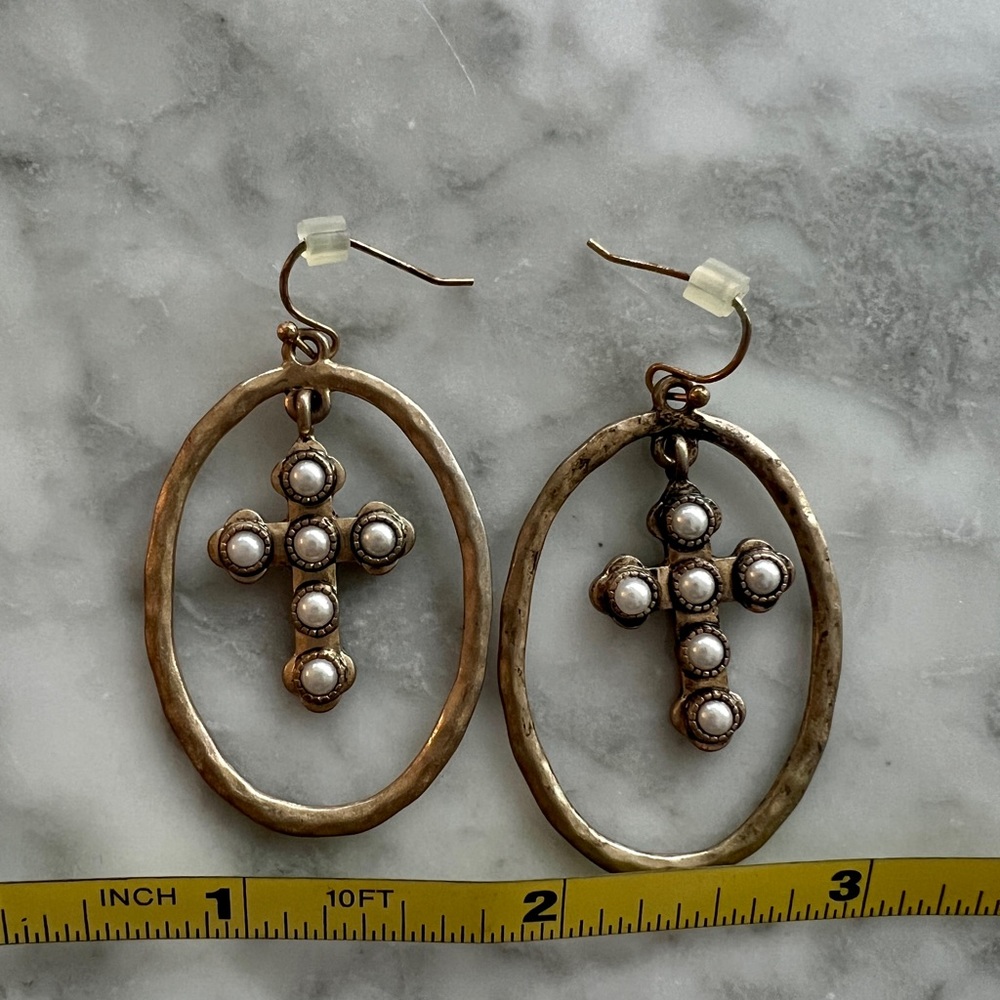 Cross earrings - Picture 2 of 2